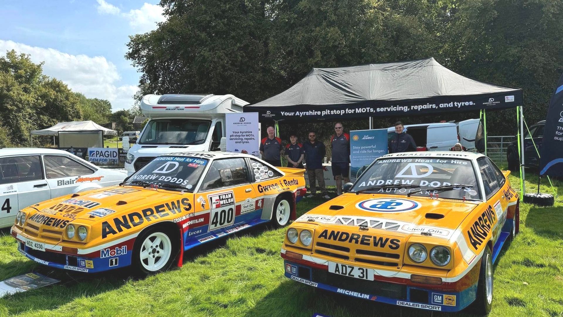 Andrew Dodds Autocare tent at Lombard Rally