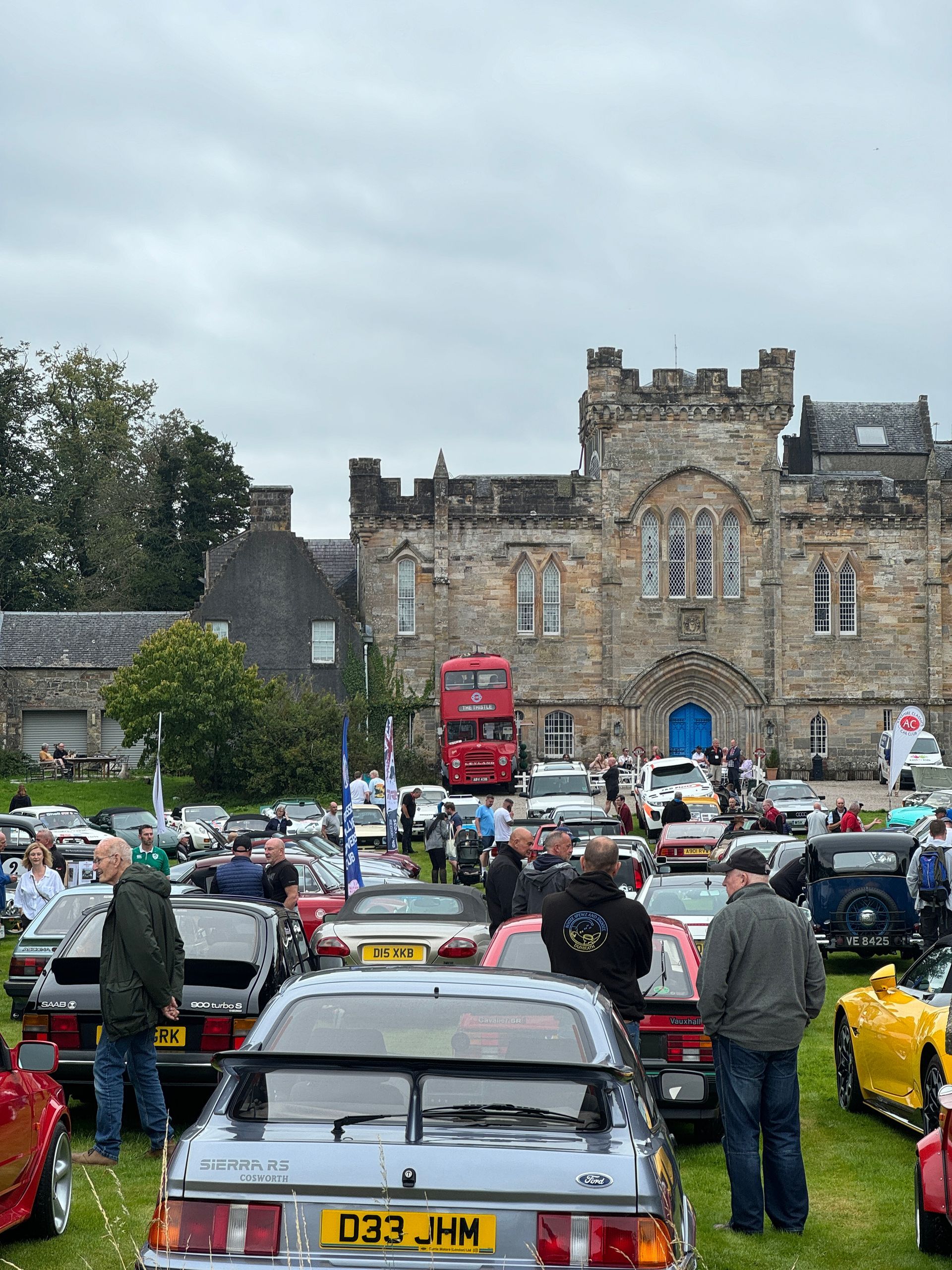 Cars on display at Craufurdland castle