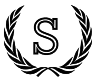 Corona d'alloro nera che circonda una 