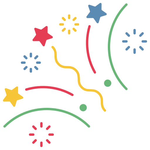 feuerwerk sterne konfetti