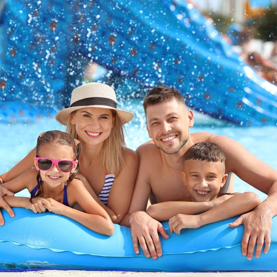 family at waterpark