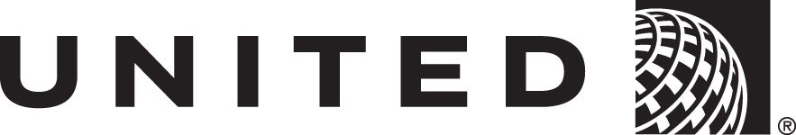 United Airlines logo: black text 