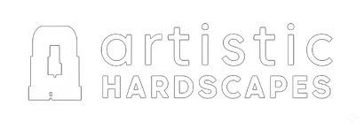 The logo for Artistic Hardscapes features a stylized letter "A" next to the company name in a clean, outlined font.