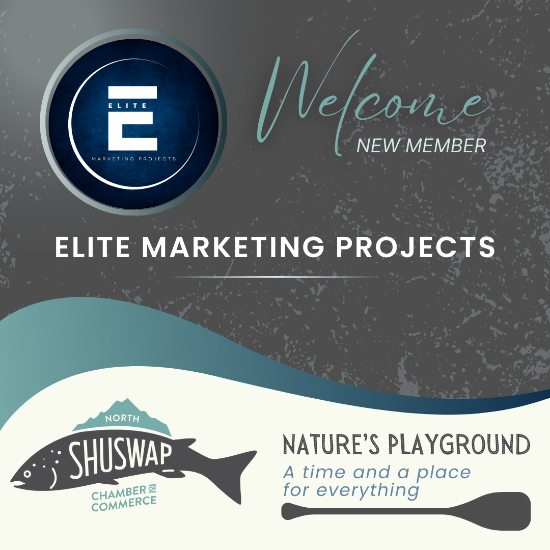 Social media graphics in Canada - Elite Marketing Projects welcome post for North Shuswap Chamber member
