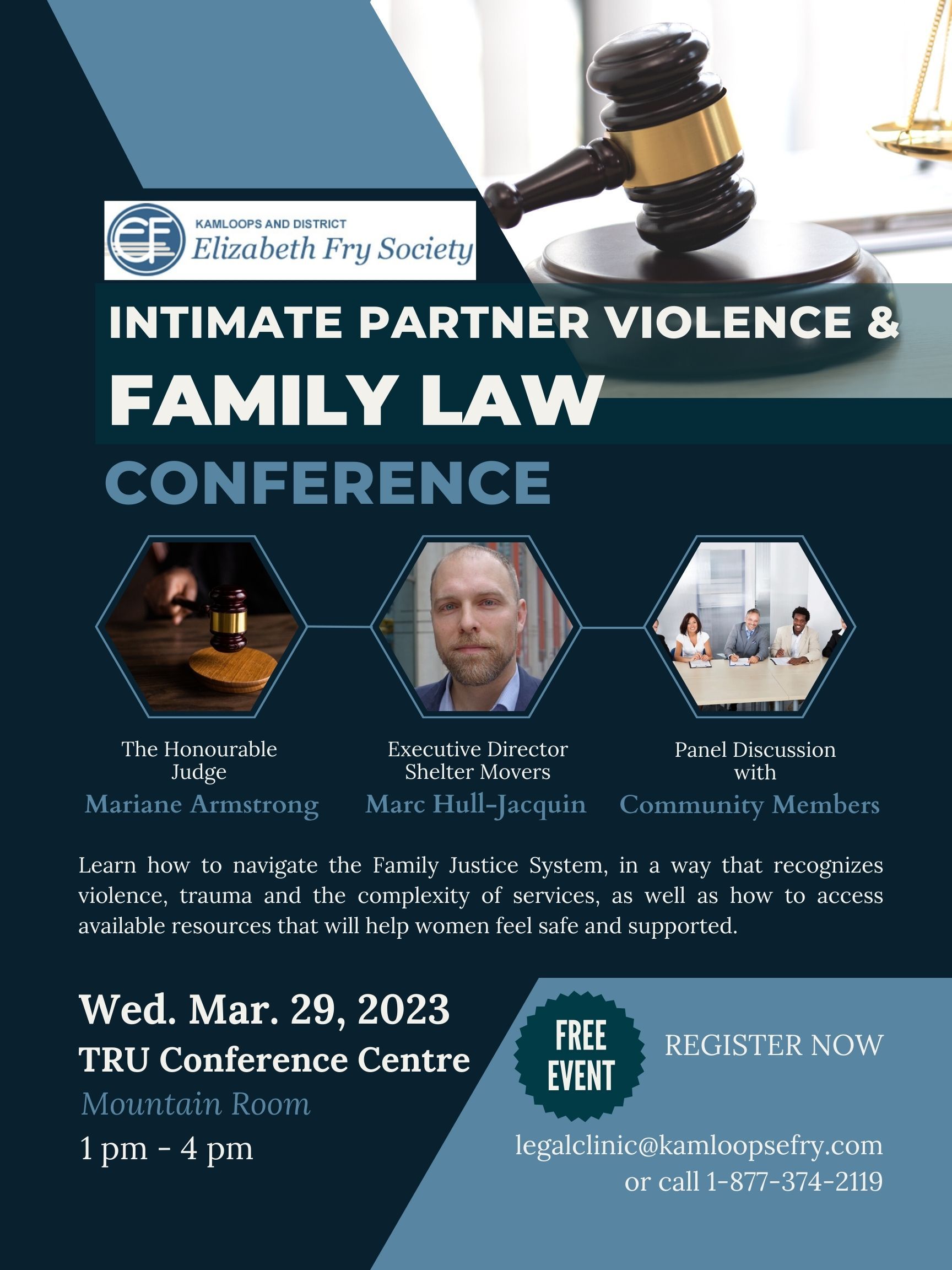 Website graphics Canada - Elizabeth Fry Society Intimate Partner Violence & Family Law conference poster design