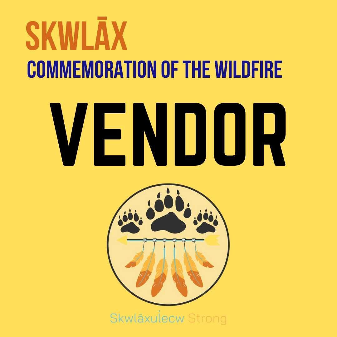 Custom graphic design Kamloops - SKWLĀX Wildfire Commemoration vendor badge featuring traditional Indigenous symbolism.
