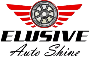 Logo: Red winged emblem with a car wheel centered above 