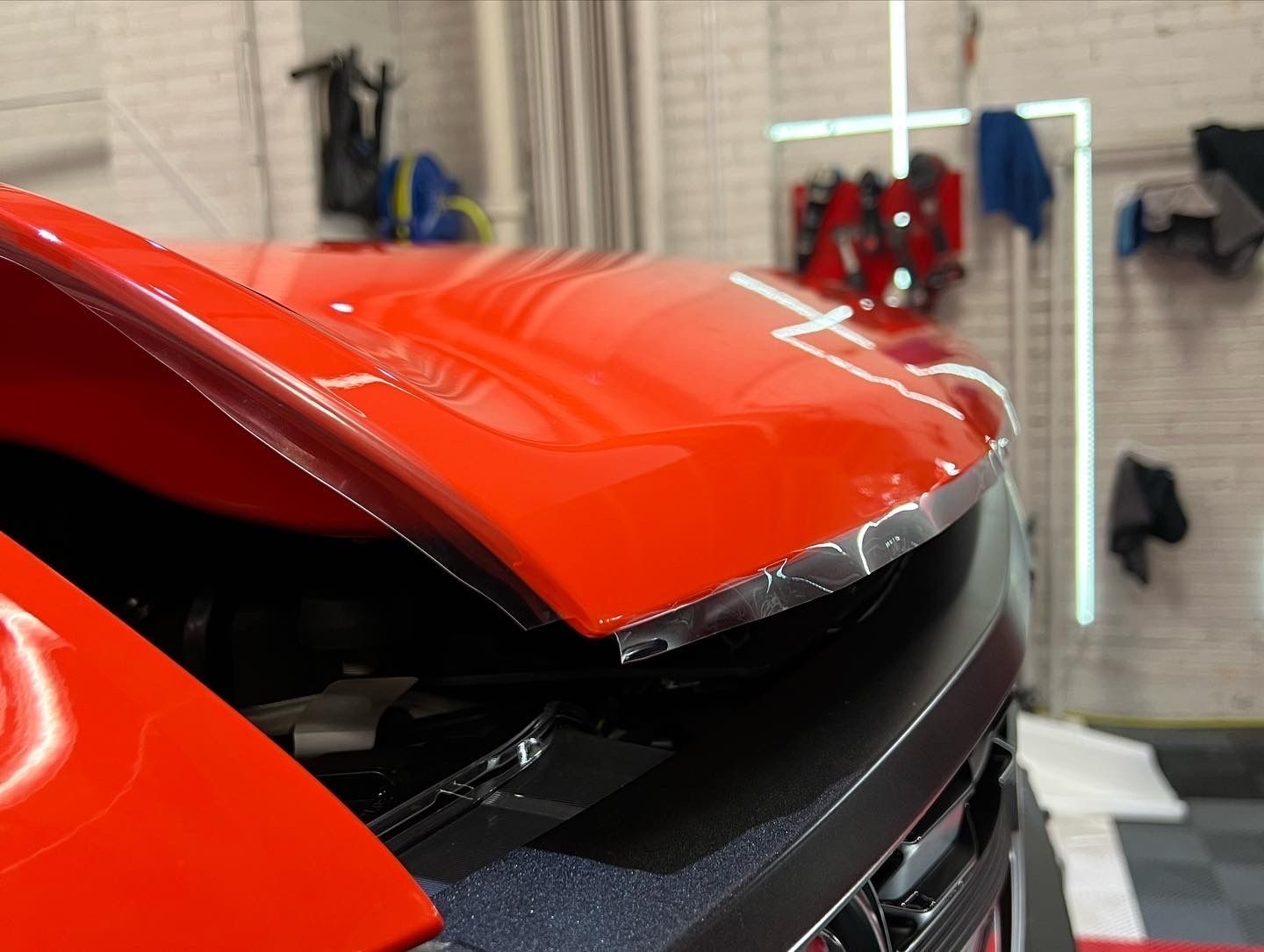 orange hood paint protection film ford bronco