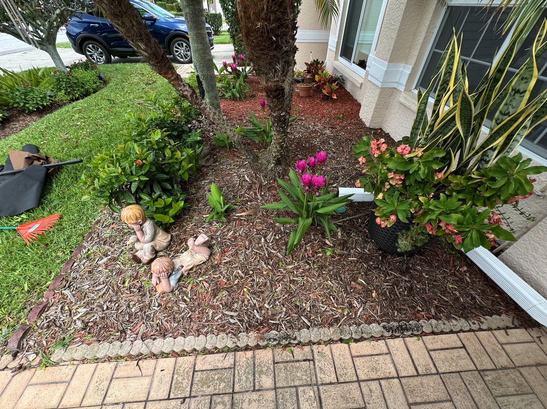 Garden bed mulching for improved plant growth