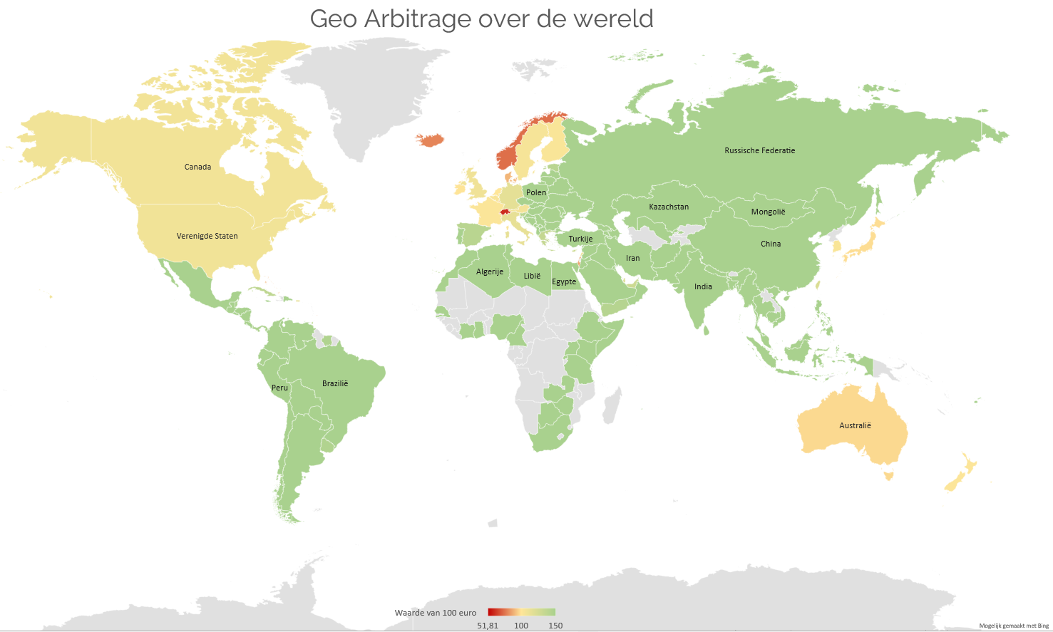 geo arbitrage in de wereld