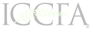 ICCFA logo with a green design through the letters.