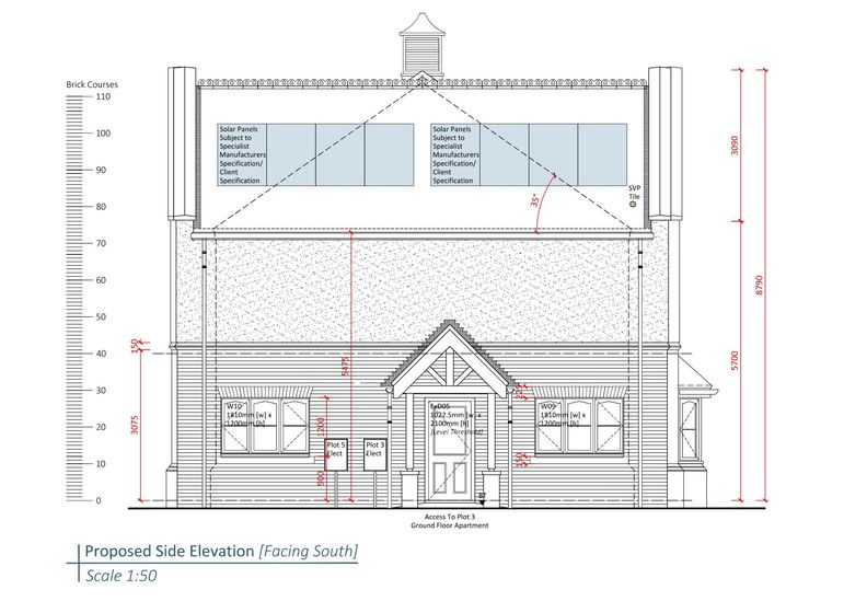 A black and white drawing of a house with measurements