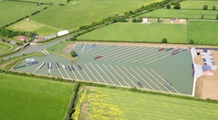 Wigrams Marina Napton, an aerial view of a parking lot in the middle of a field.