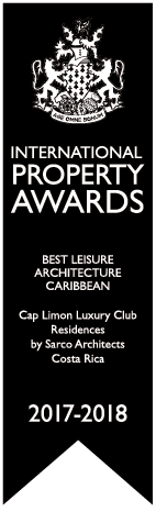 a black banner with the words international property awards on it