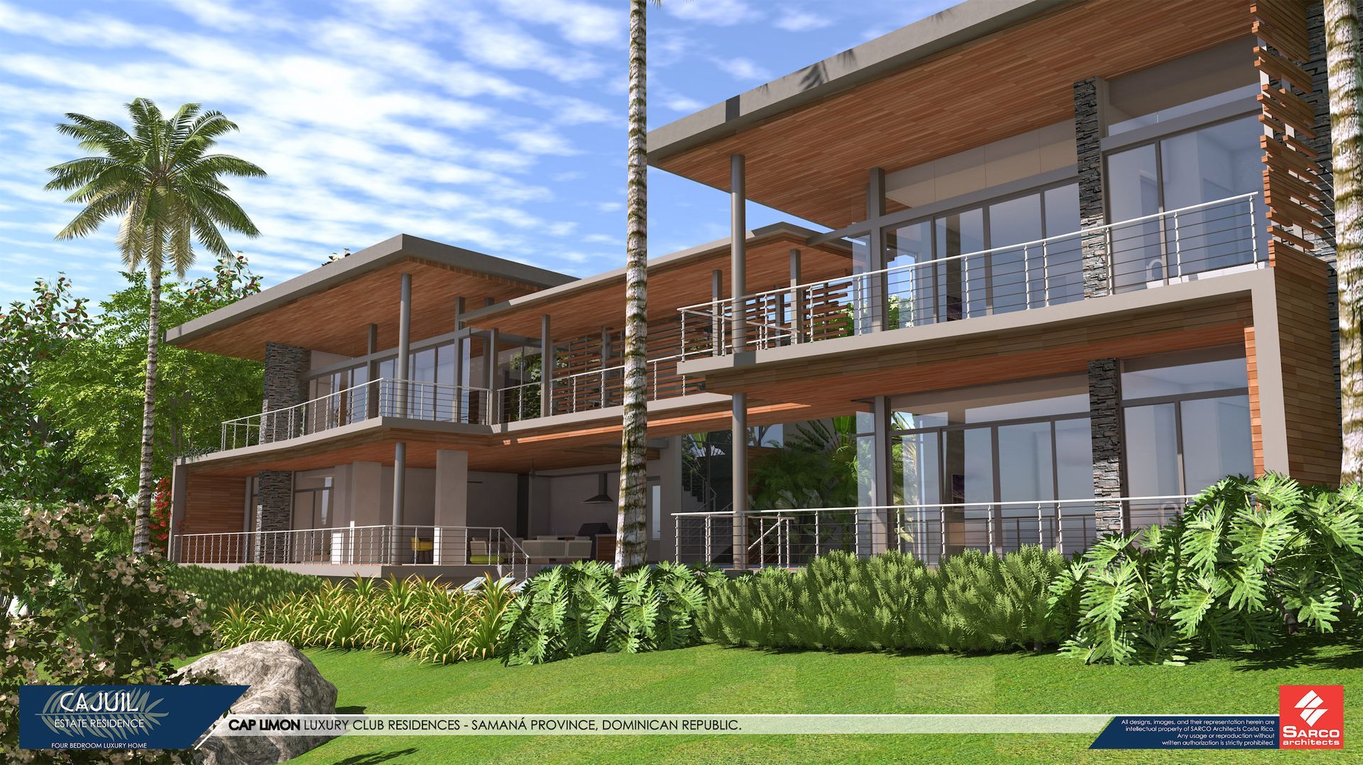 an artist 's impression of a large house with a lot of windows and balconies .