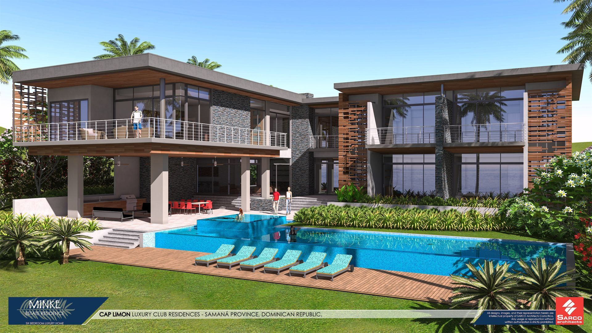 a large house with a swimming pool in the backyard .