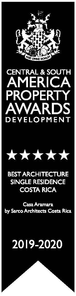 a black and white banner that says central & south america property awards development