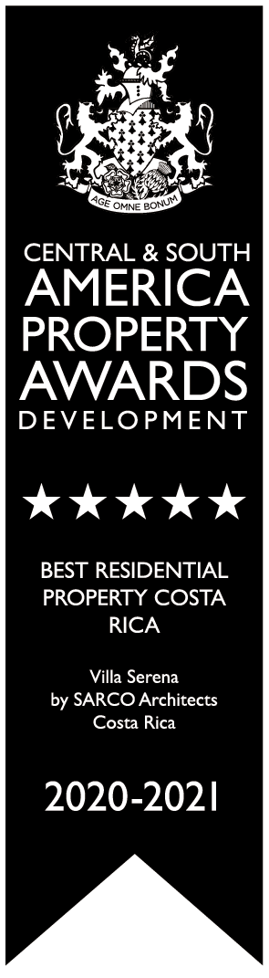 a black banner that says central & south america property awards development