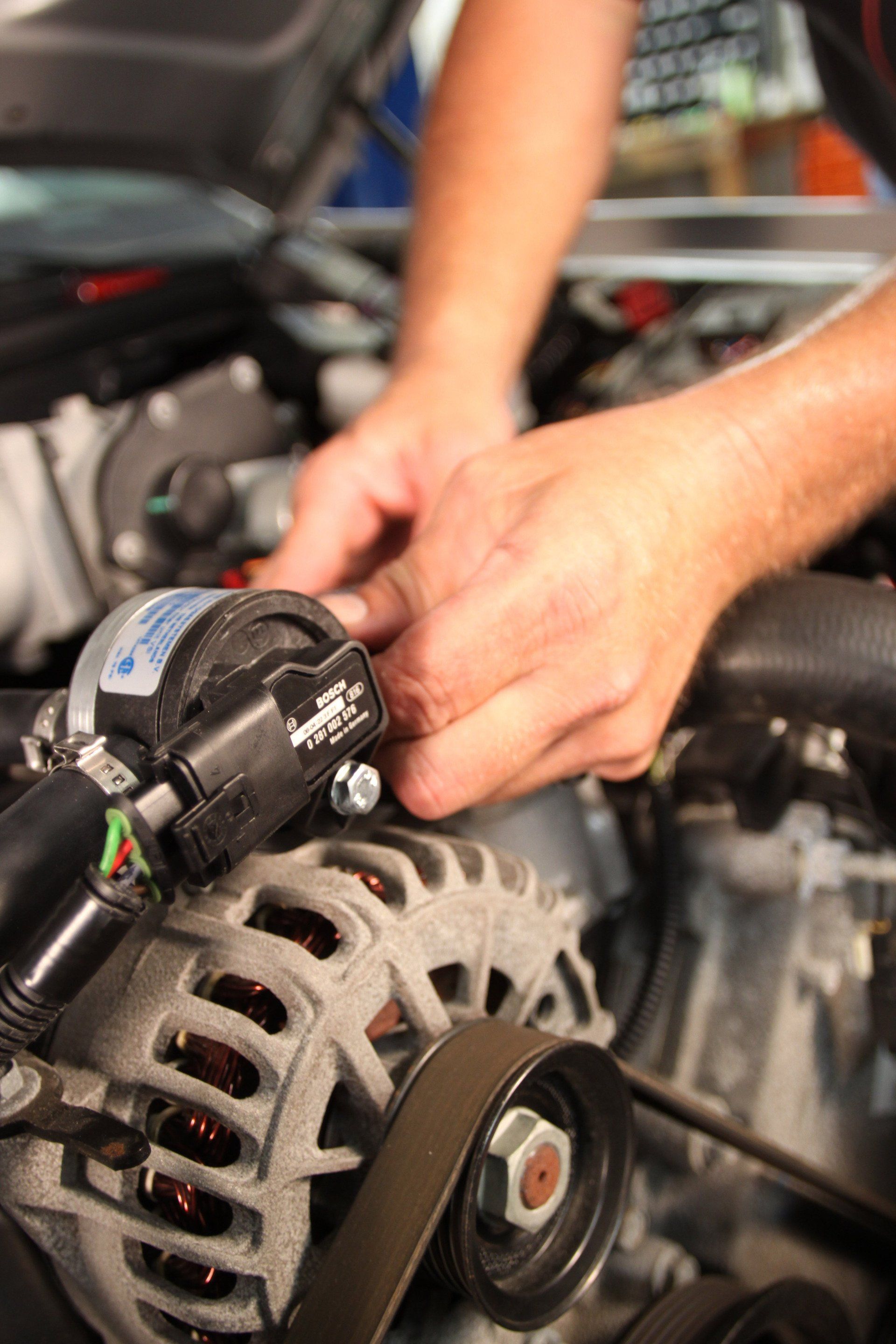 Person Working With Engine