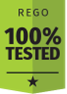 REGO 100% Tested Graphic