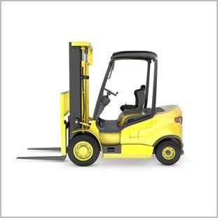 yellow forklift truck