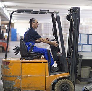 reach truck and driver