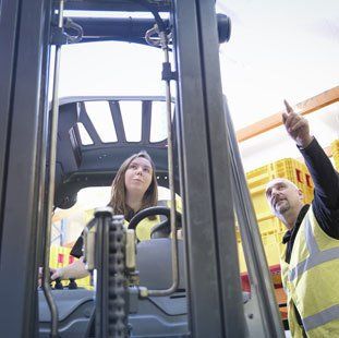 female forklift truck operator