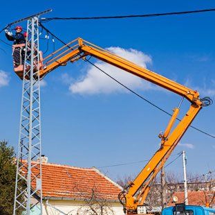 cherry picker working at height