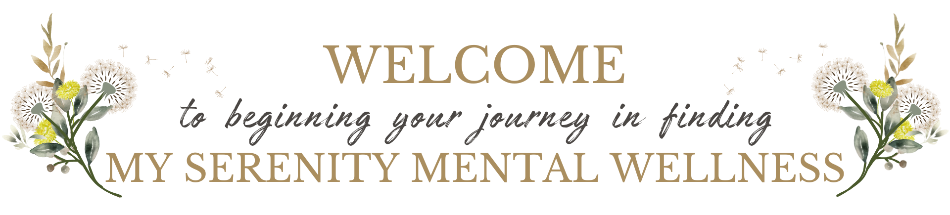 A sign that says welcome to my serenity mental wellness