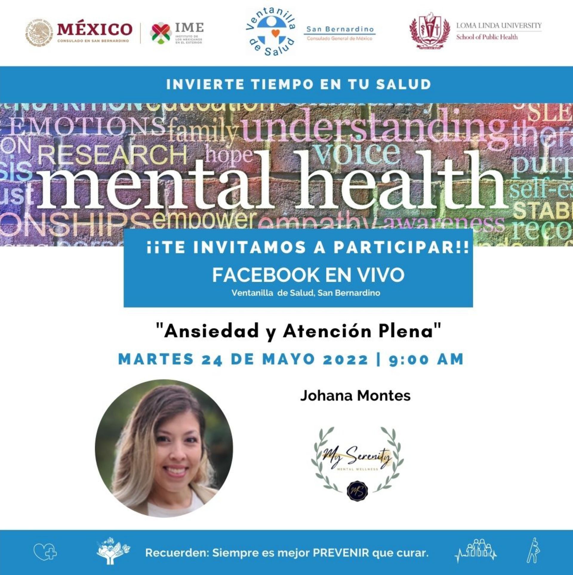 An advertisement for a facebook event on mental health