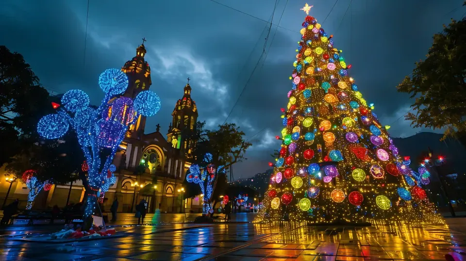 Ambiente navideño en Bogotá durante diciembre, con el Hotel Rosales Plaza como opción de hospedaje cercana a los planes de la ciudad.