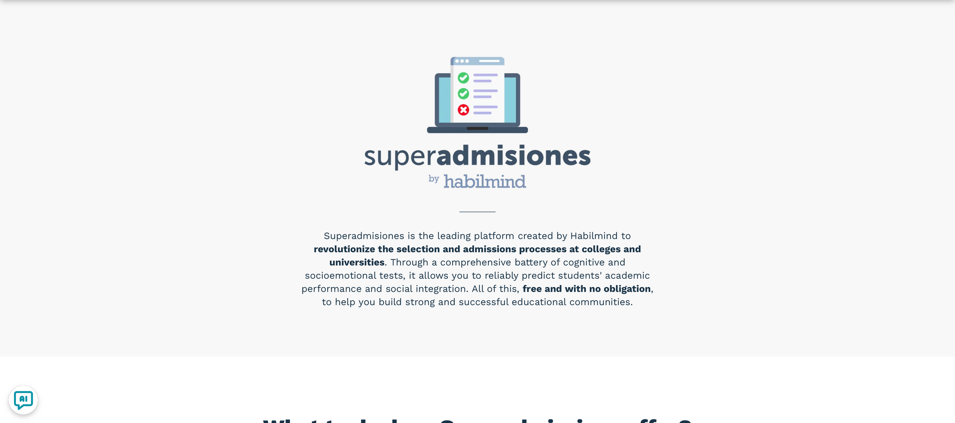 Superadmisiones screen