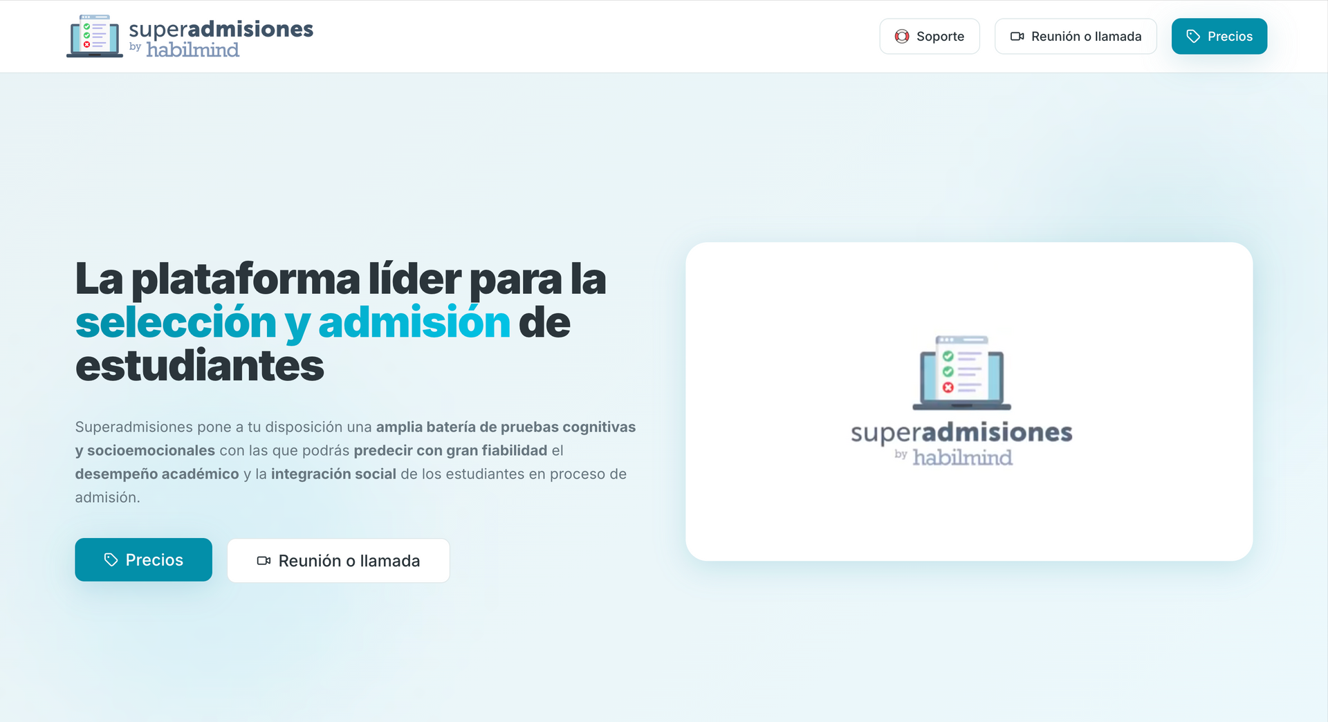 Superadmisiones pantalla