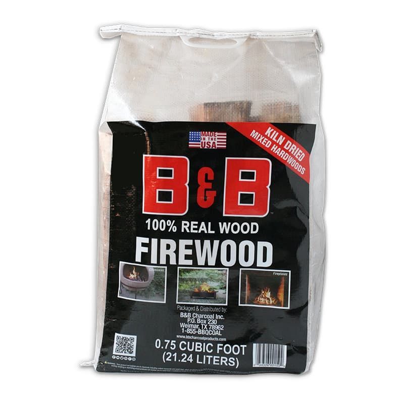 a bag of B&B kiln dried firewood