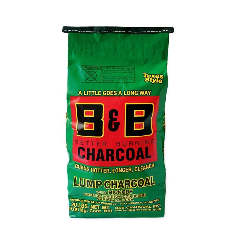 Bag of 20 lb B&B Hickory Lump Charcoal