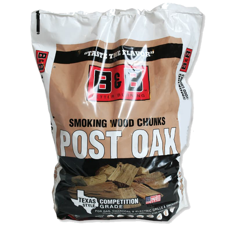 549 cubic inch bag of B&B Post Oak Wood Chunks for smoking, oak smoking wood
