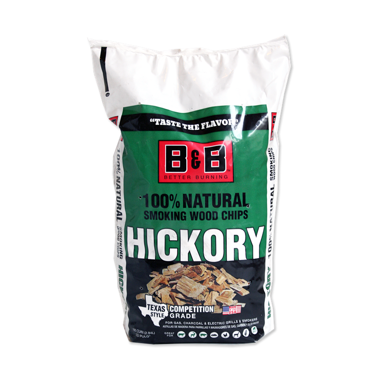 180 cubic inch bag of B&B Hickory Smoking Wood Chips