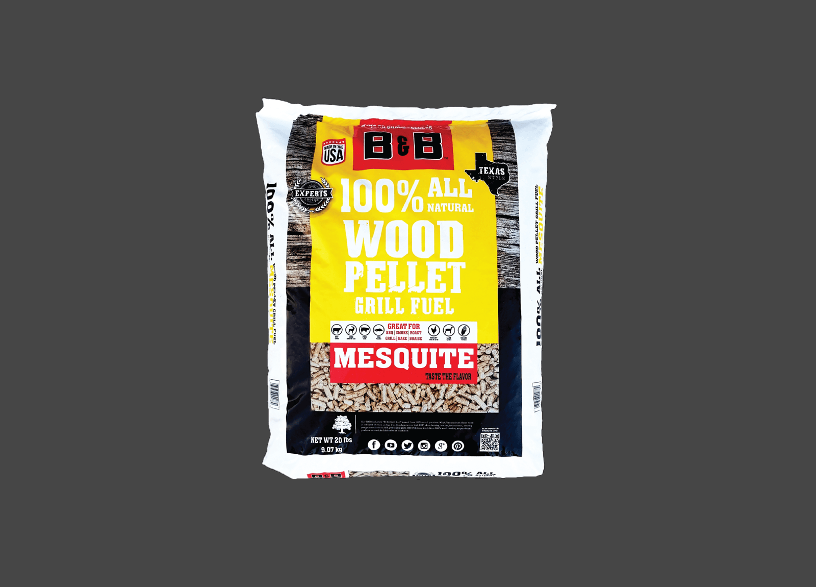 20lb bag of B&B Mesquite Pellets