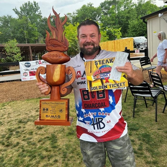 B&B BBQ Team Member Morgan Cheek, pitmaster of the Sweet Cheeks Pit BBQ
