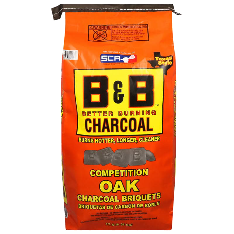 Bag of B&B 17.6lb Competiton Oak Charcoal Briquets