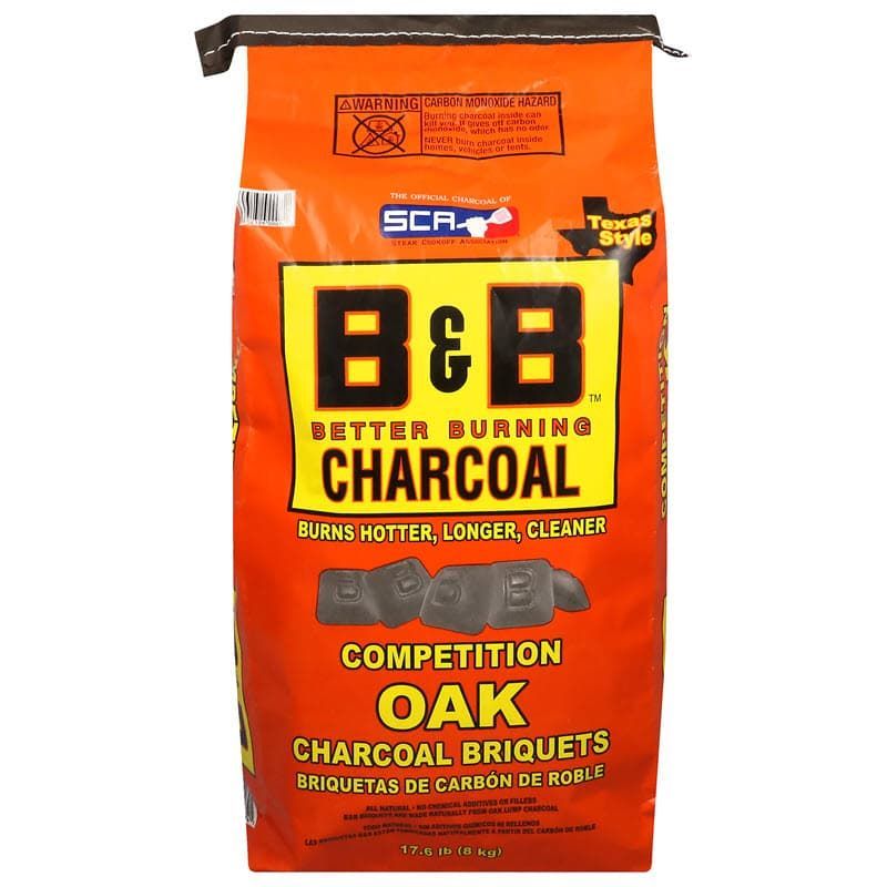 17.6 lb bag of B&B Competition Oak Charcoal Briquets or charcoal briquette