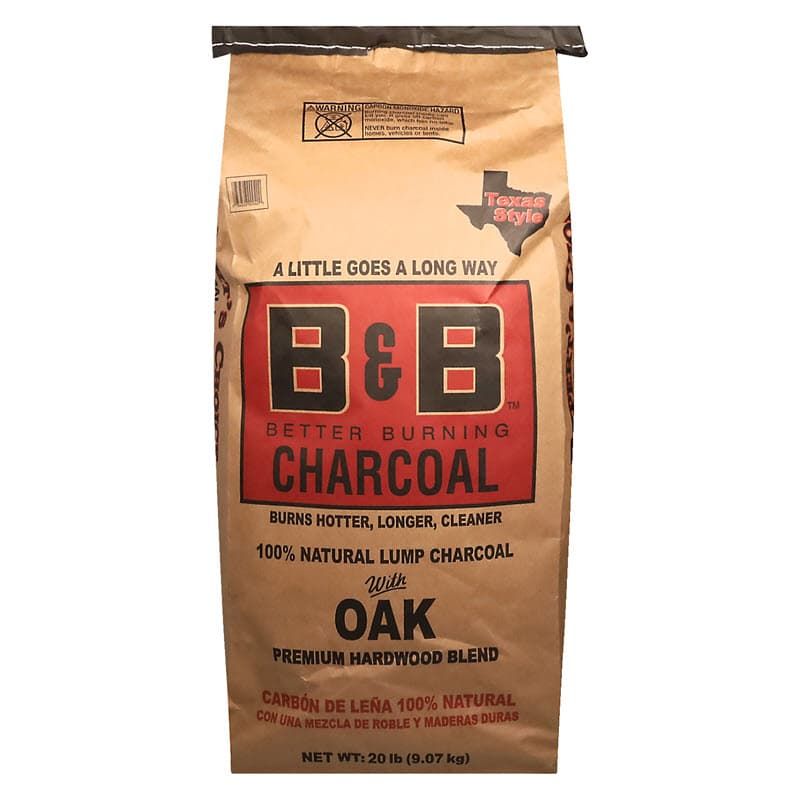 B&B Oak Premium Hardwood Lump Charcoal 20lb bag