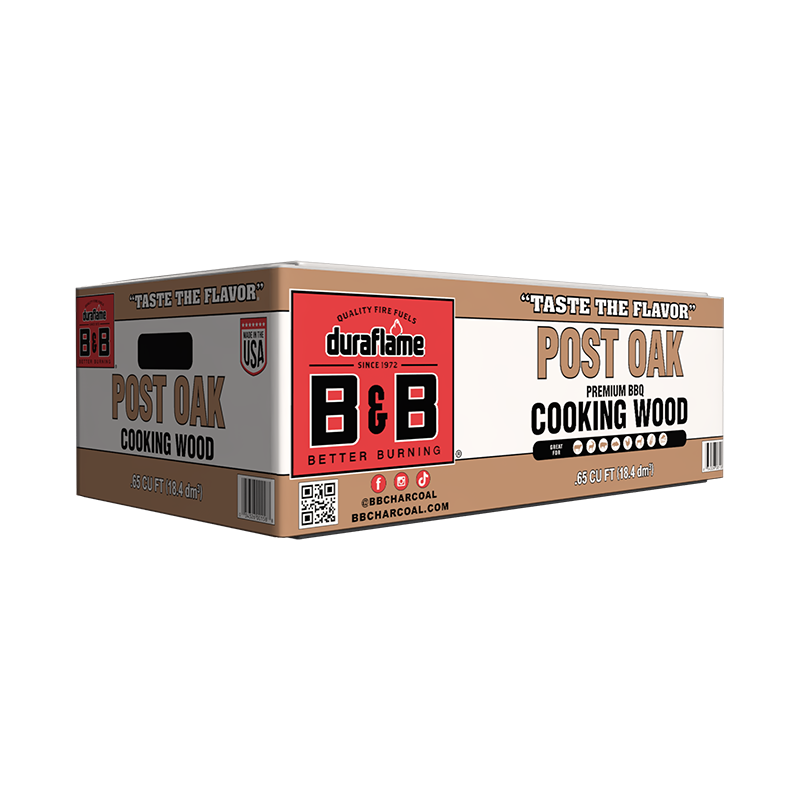 .65 cubic foot box of B&B Post Oak BBQ cooking Wood