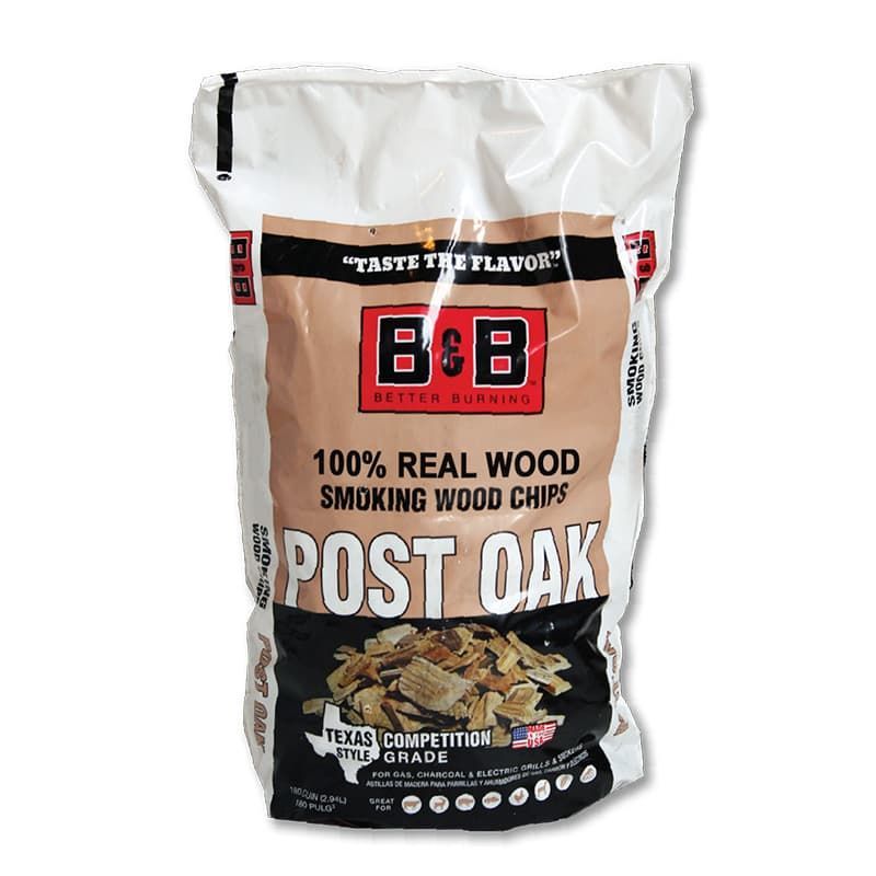 180 cubic inch bag of B&B Post Oak Smoking Wood Chips, oak smoking wood,  post oak for smoking, post oak wood