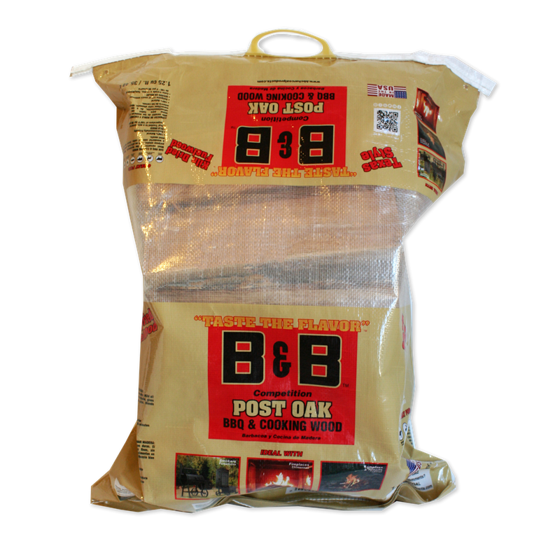 1.25 cubic foot bag of B&B Post Oak BBQ & Cooking Wood