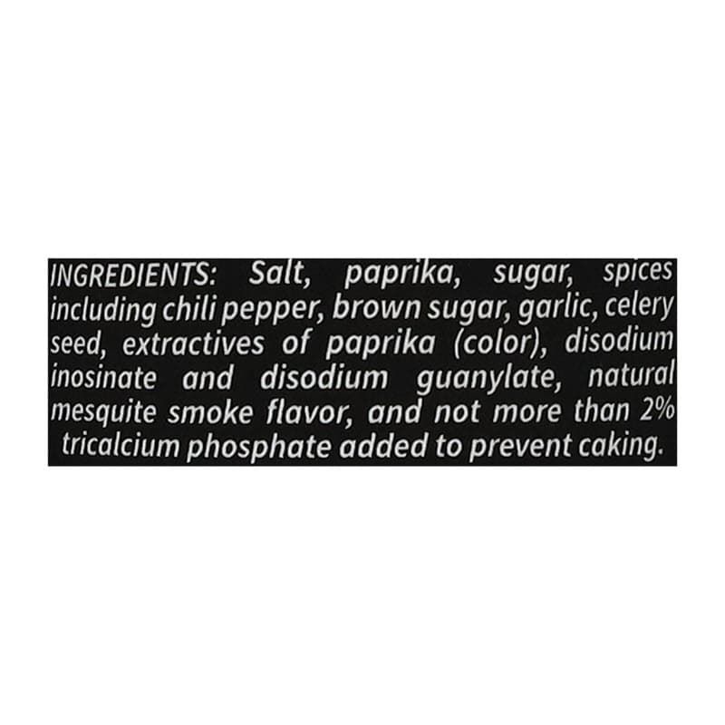 B&B Texas Chicken Scratch rub list of seasoning and ingredients, including spices