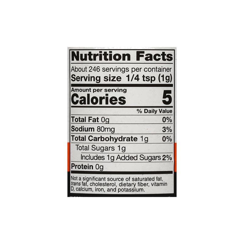 B&B Texas Swine Shaker pork rub nutrition facts