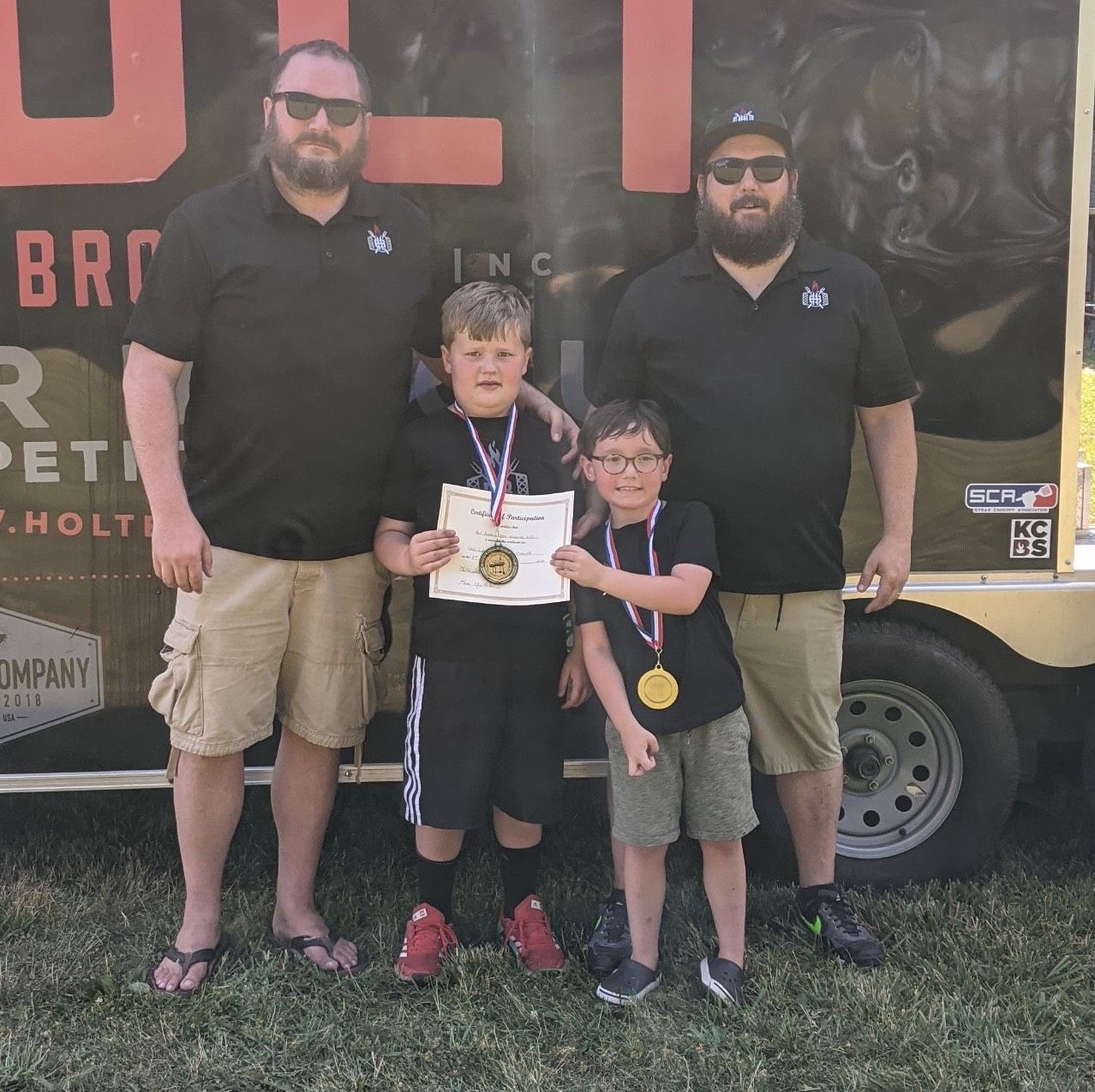 B&B Team Members Justin, Patrick, Max and Hollis, pitmasters of Holt Brothers BBQ