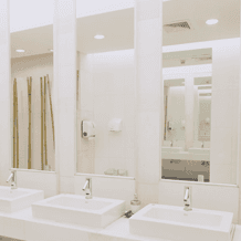 mirrors in bathroom