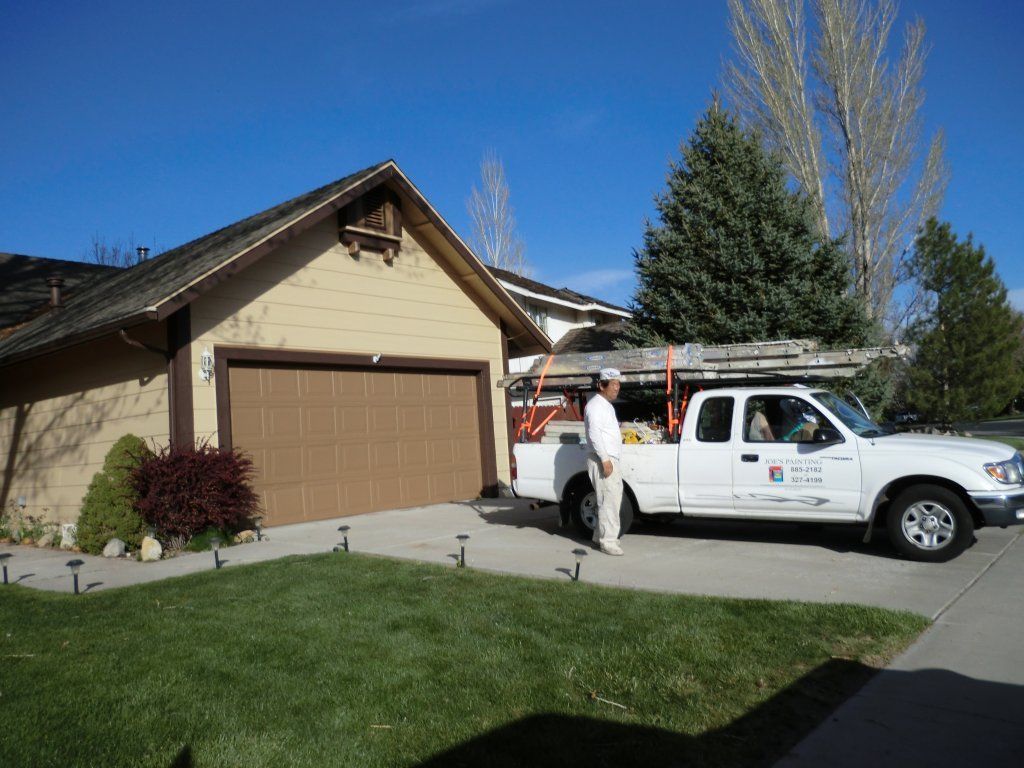 Exterior Staining — Garage and truck parked in Carson CIty, NV